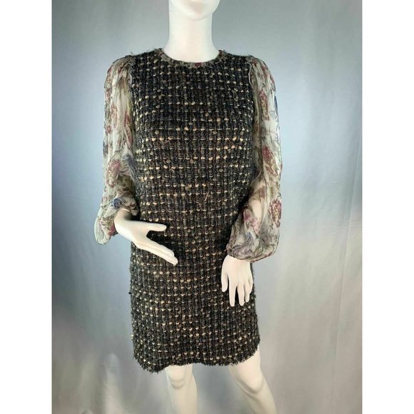 Dolce & Gabbana Printed Sleeve Mixed Material Twee - Picture 1 of 8